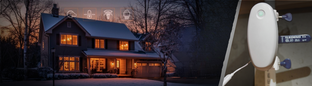 Frozen burst pipe prevention using Guardian Alarm smart water valve shutoff system with temperature sensors and automatic water flow control